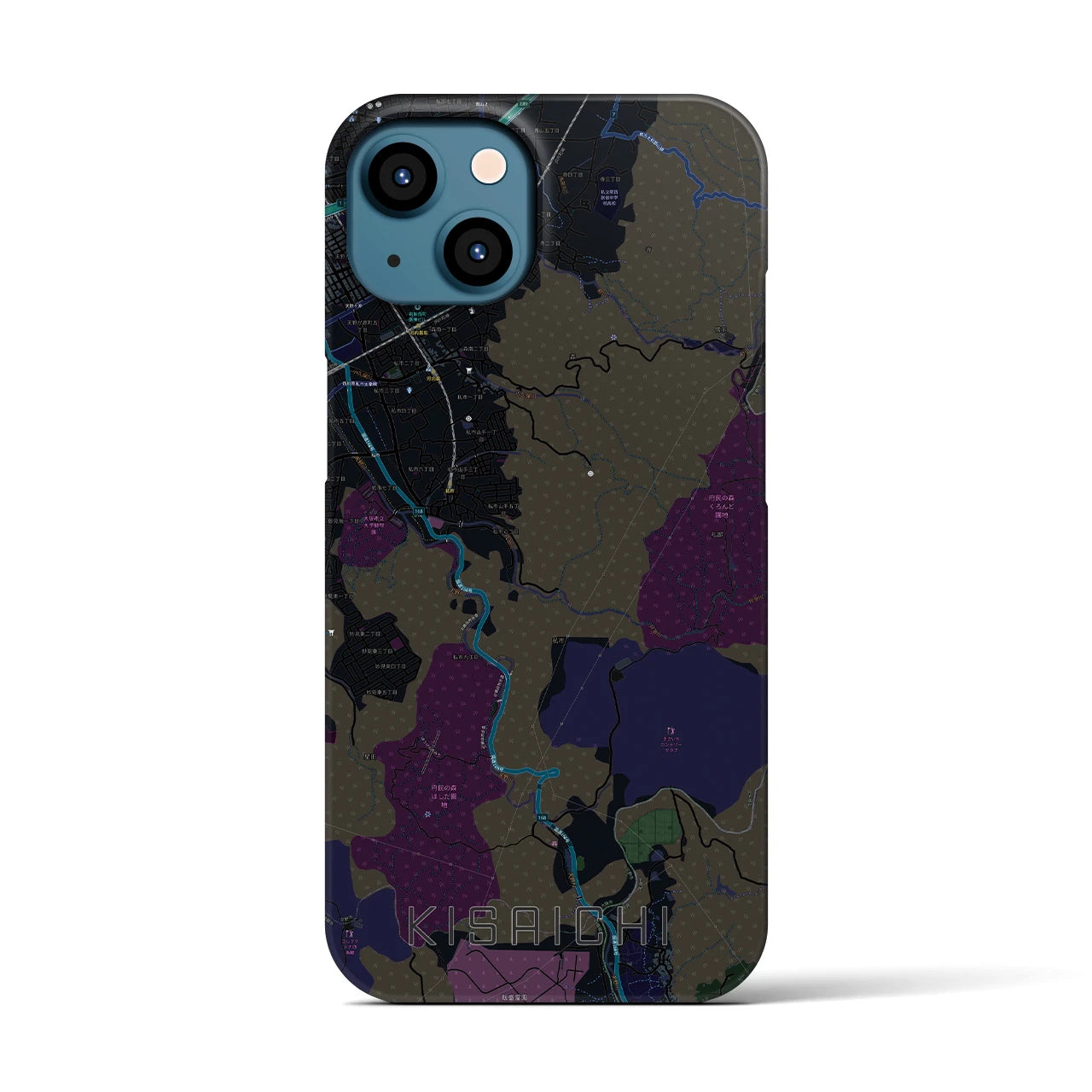 【私市(大阪府)】地図柄iPhoneケース(バックカバータイプ)