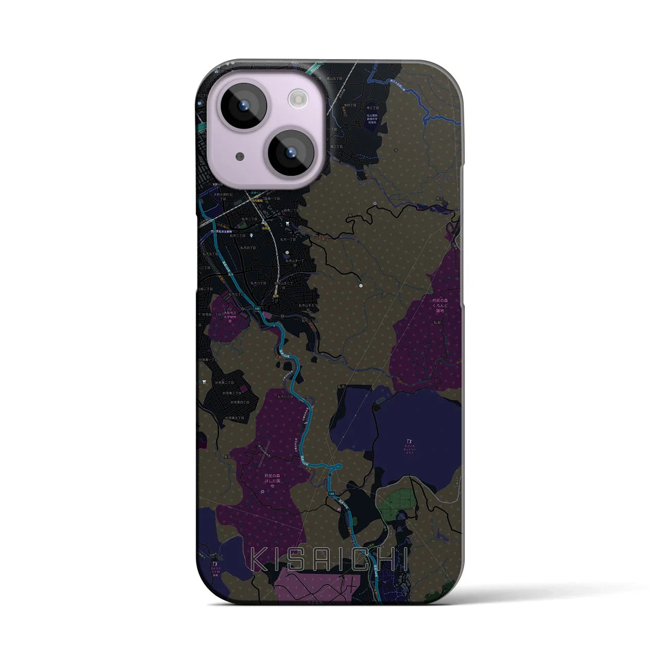 【私市(大阪府)】地図柄iPhoneケース(バックカバータイプ)