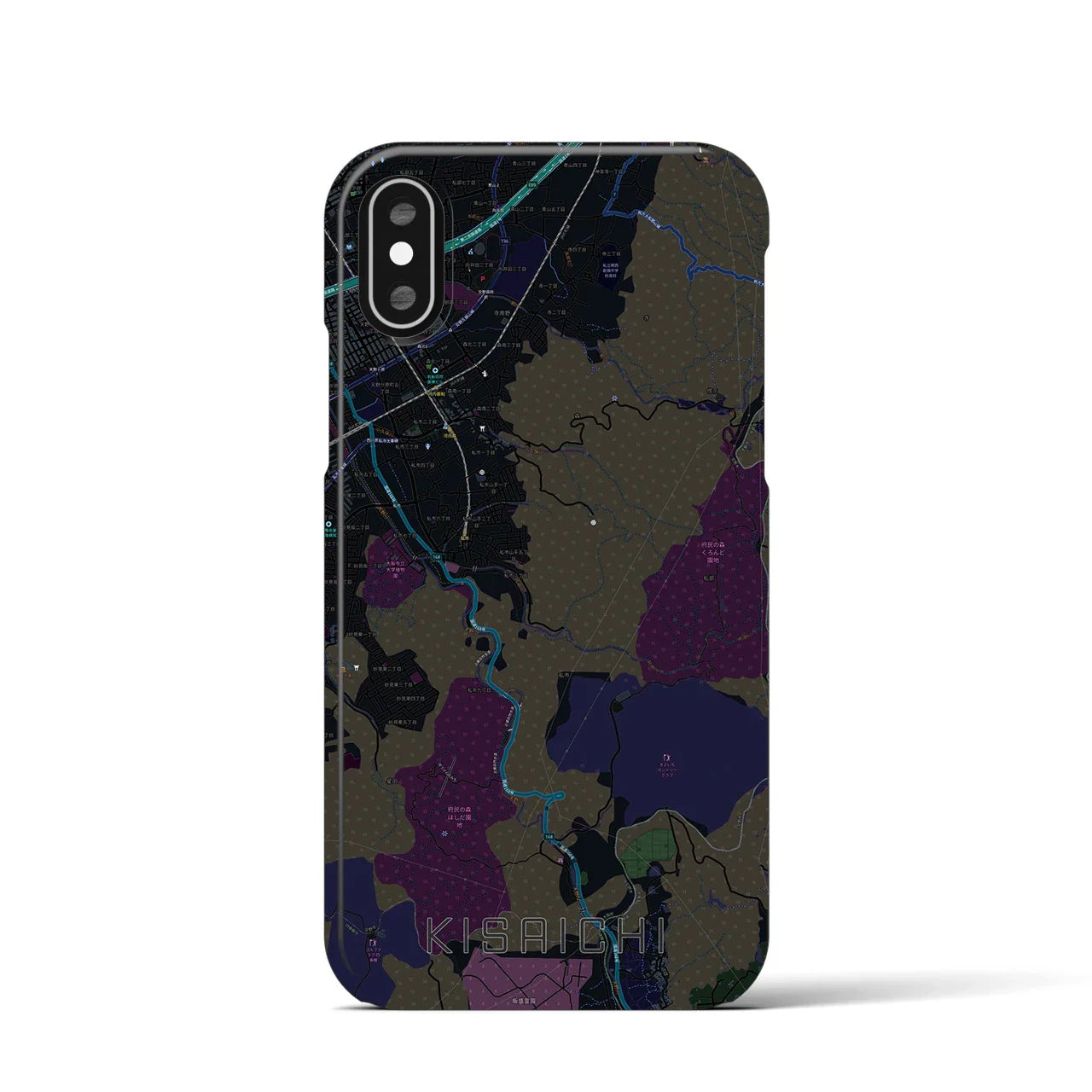 【私市(大阪府)】地図柄iPhoneケース(バックカバータイプ)