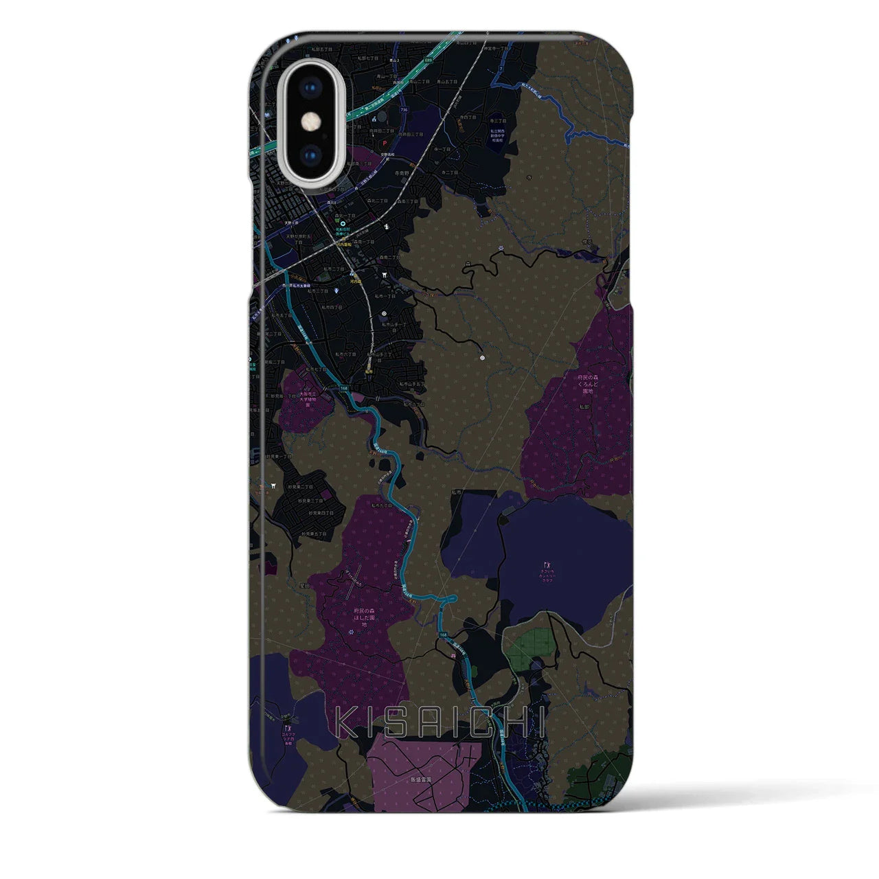 【私市(大阪府)】地図柄iPhoneケース(バックカバータイプ)