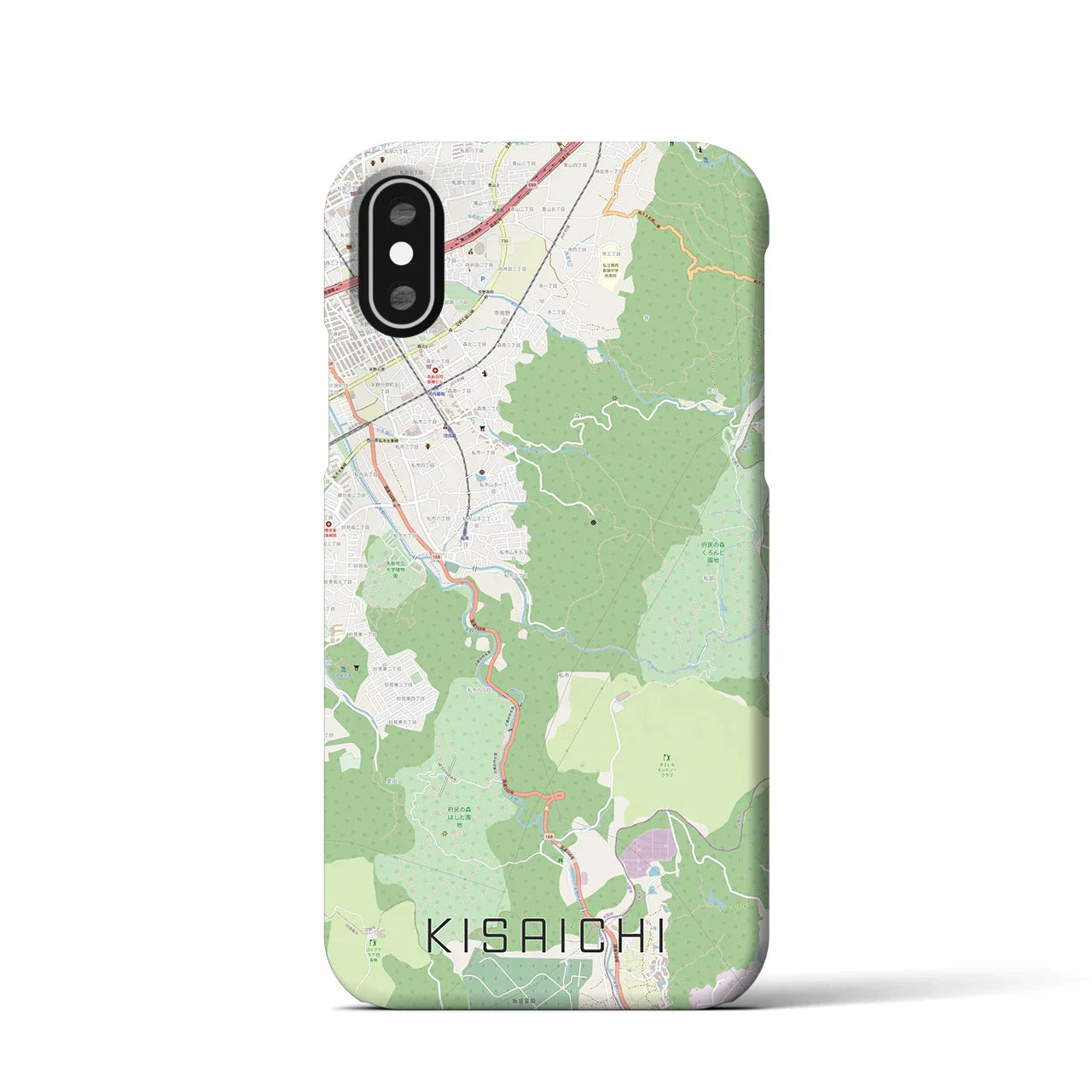 【私市(大阪府)】地図柄iPhoneケース(バックカバータイプ)