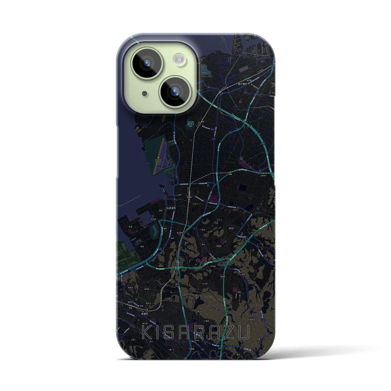 【木更津(千葉県)】地図柄iPhoneケース(バックカバータイプ)