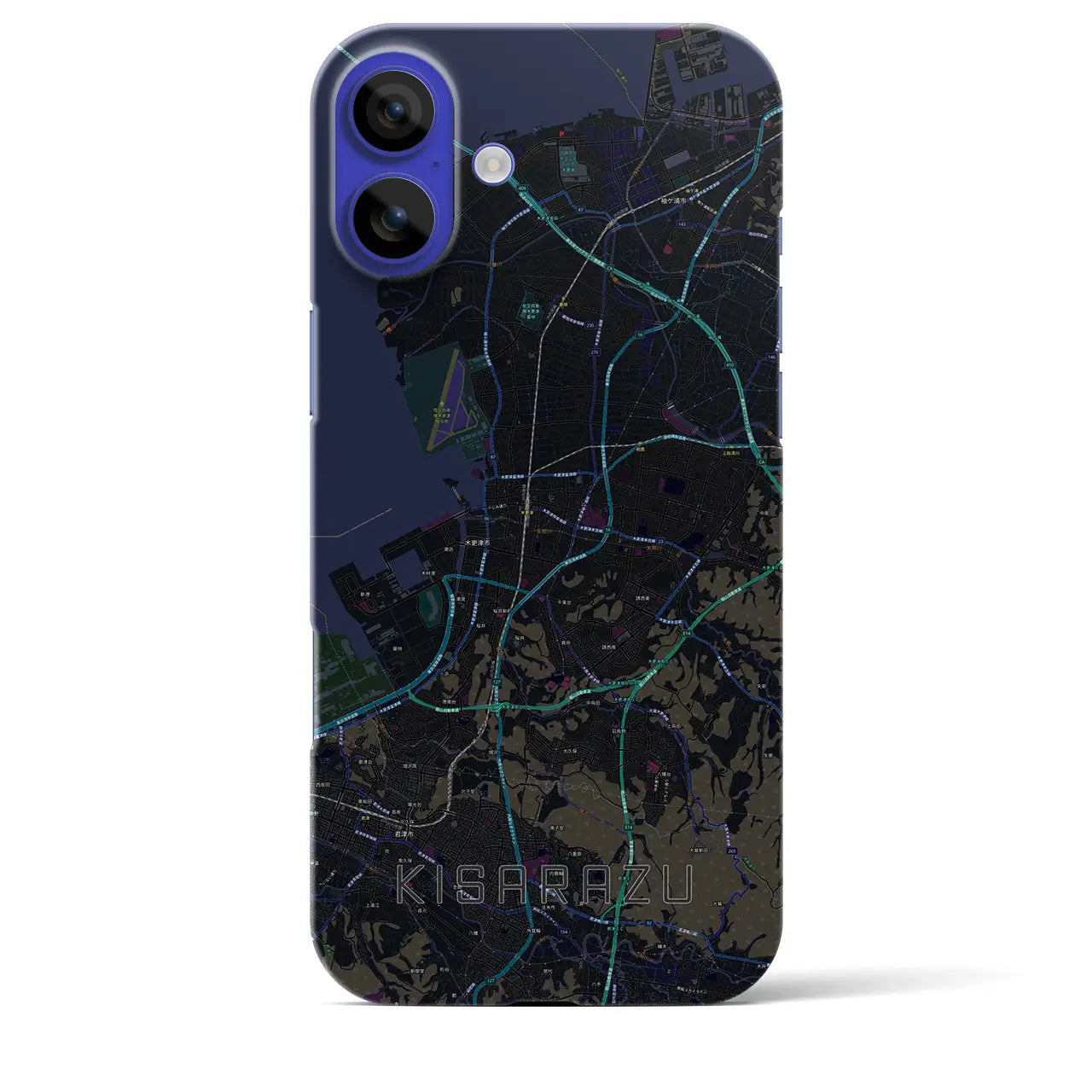 【木更津(千葉県)】地図柄iPhoneケース(バックカバータイプ)