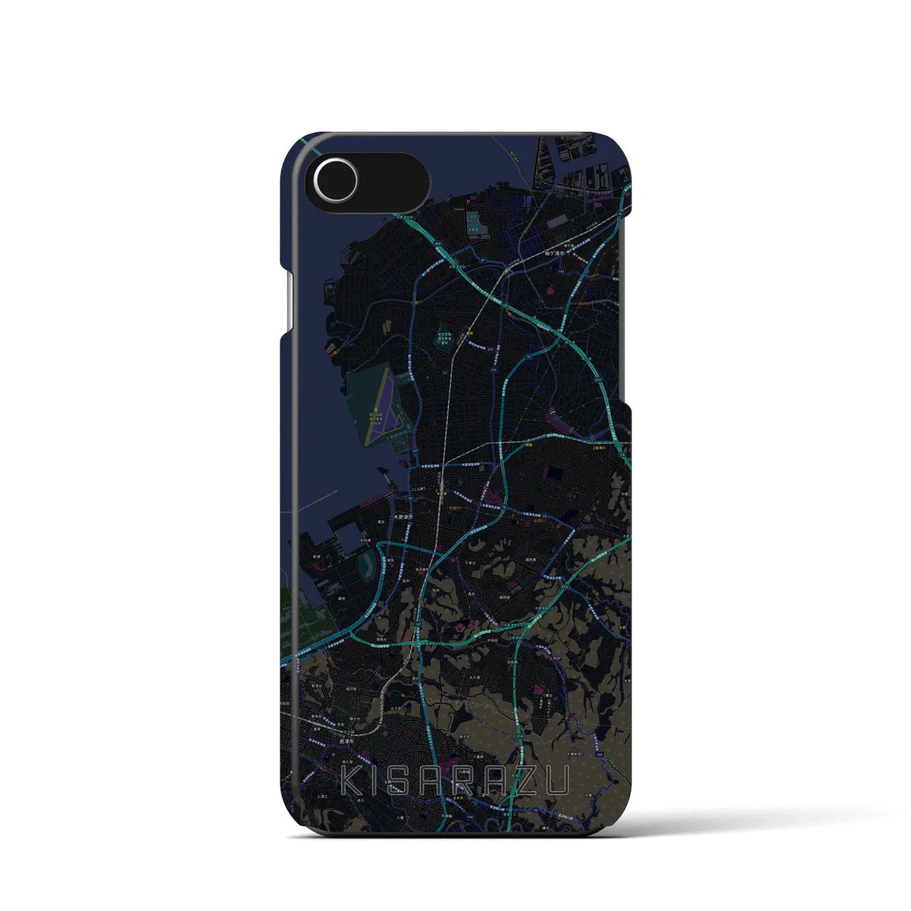 【木更津(千葉県)】地図柄iPhoneケース(バックカバータイプ)