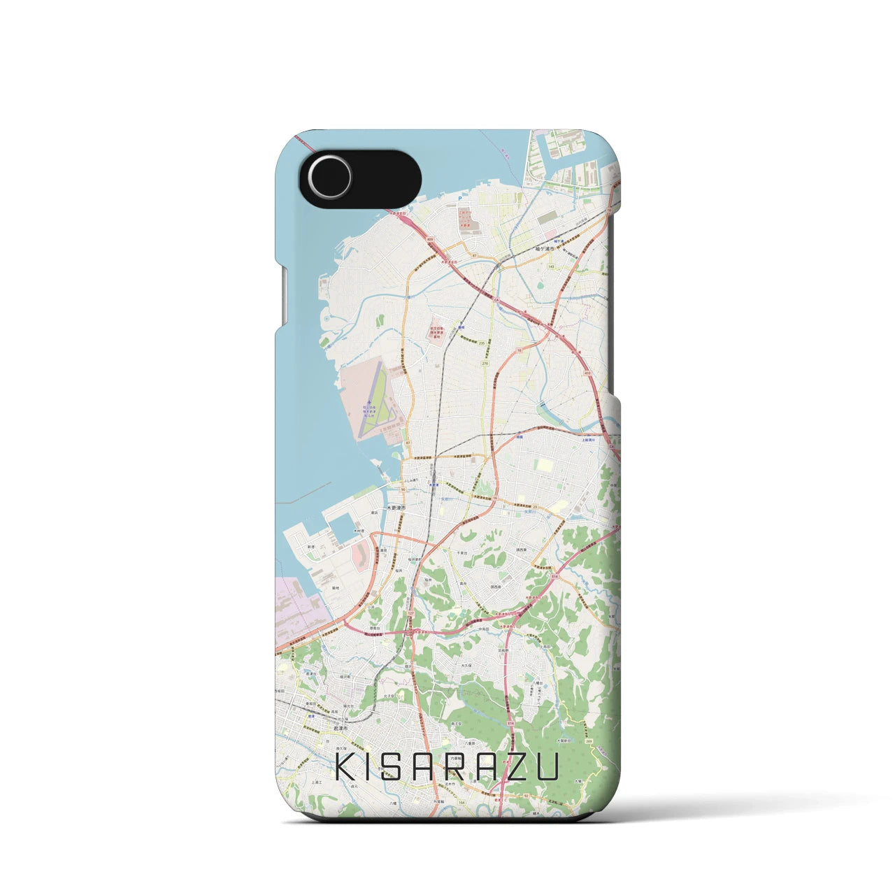 【木更津(千葉県)】地図柄iPhoneケース(バックカバータイプ)