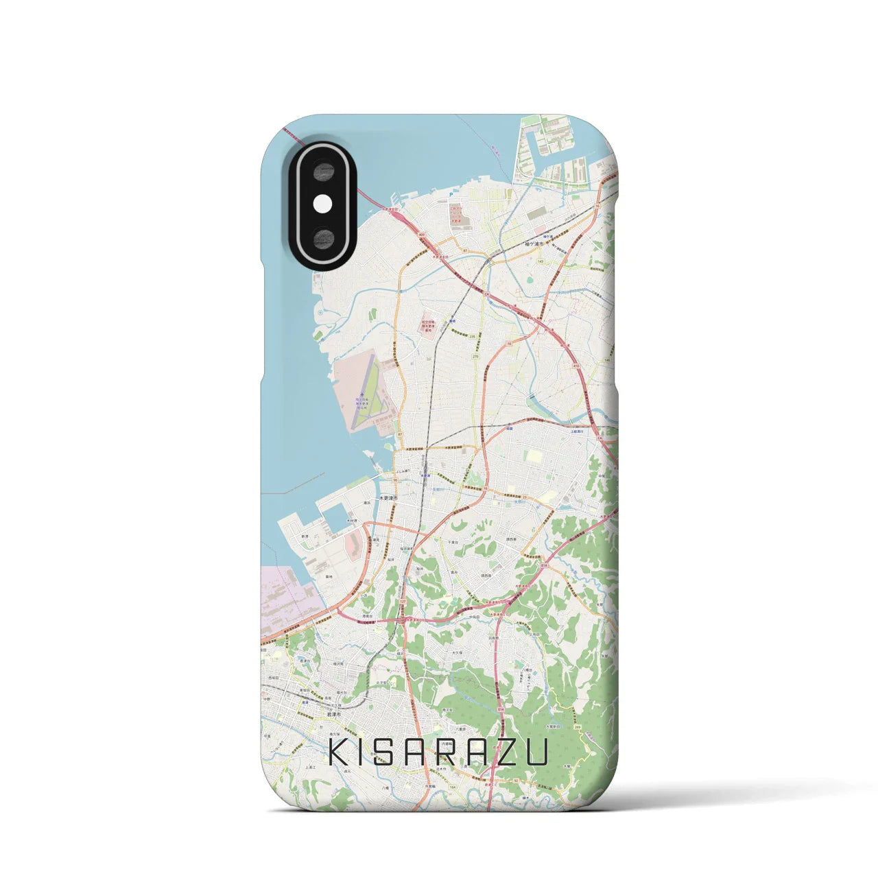 【木更津(千葉県)】地図柄iPhoneケース(バックカバータイプ)