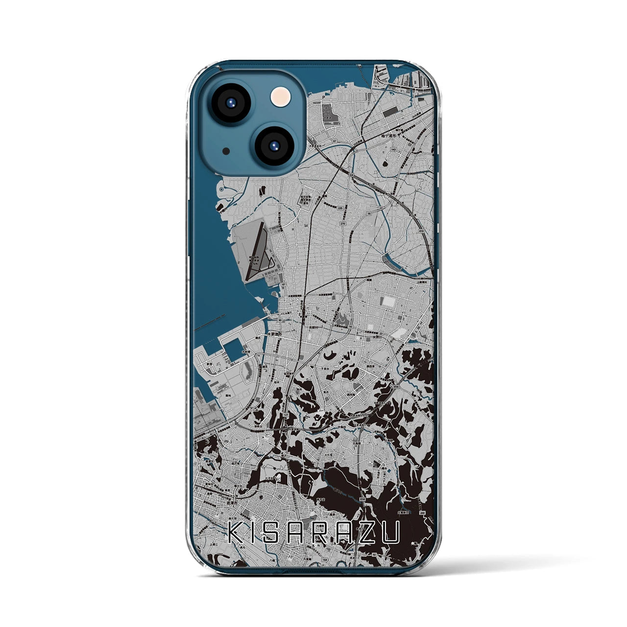 【木更津(千葉県)】地図柄iPhoneケース(クリアタイプ)