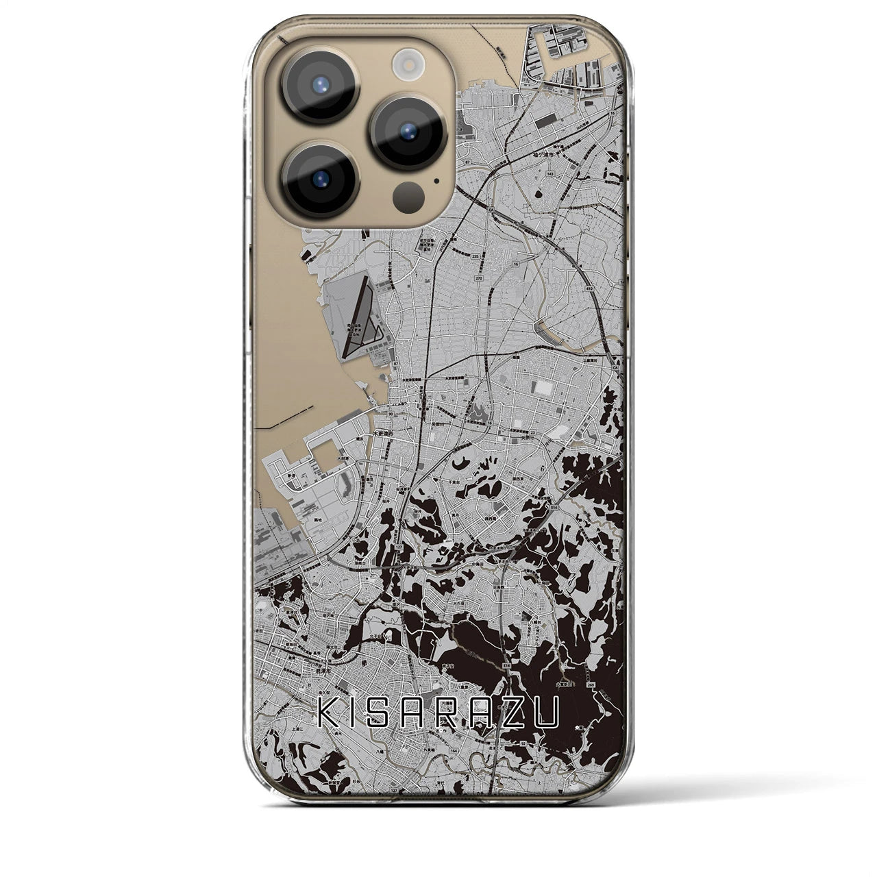 【木更津(千葉県)】地図柄iPhoneケース(クリアタイプ)