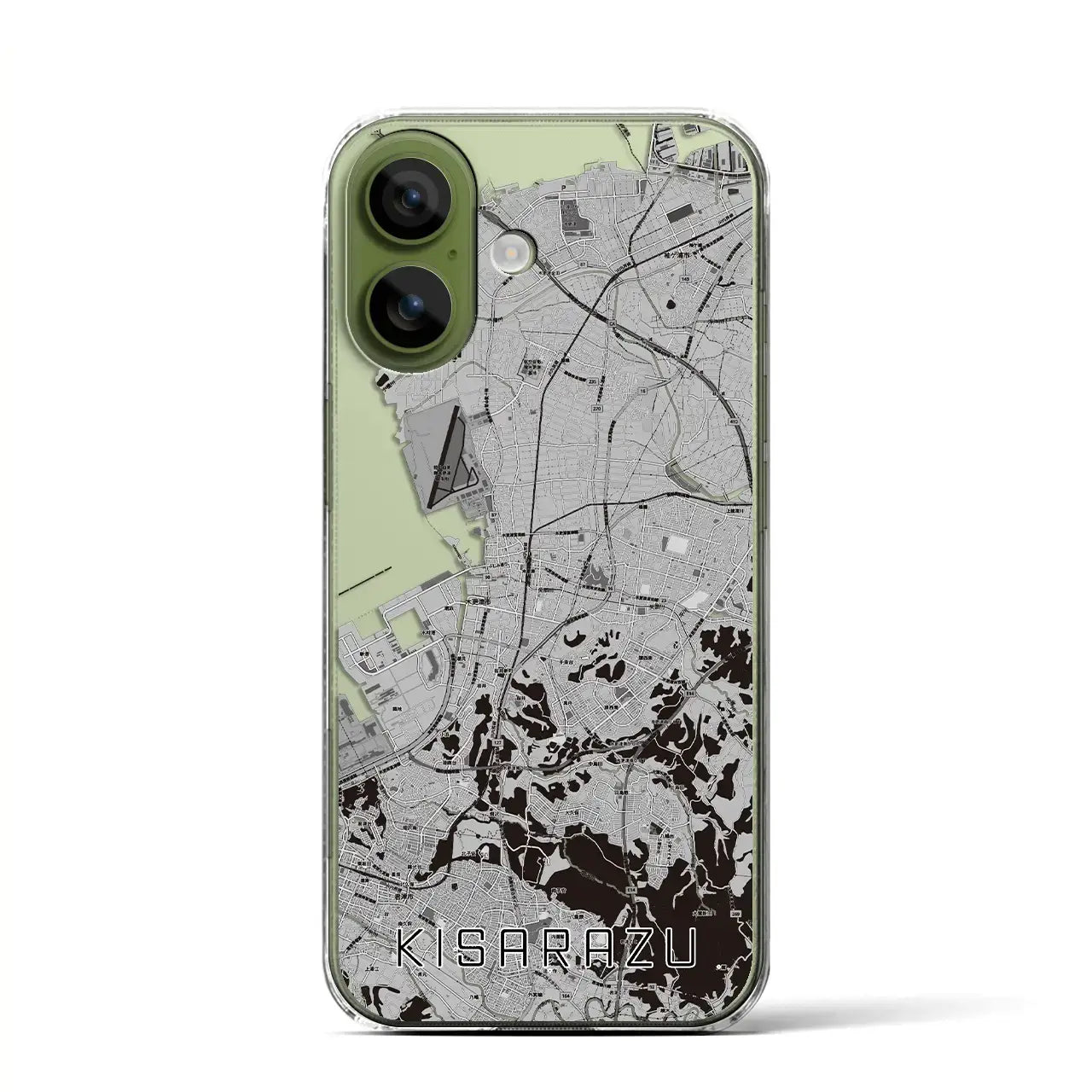 【木更津(千葉県)】地図柄iPhoneケース(クリアタイプ)モノトーン・iPhone 17 Pro Max 用