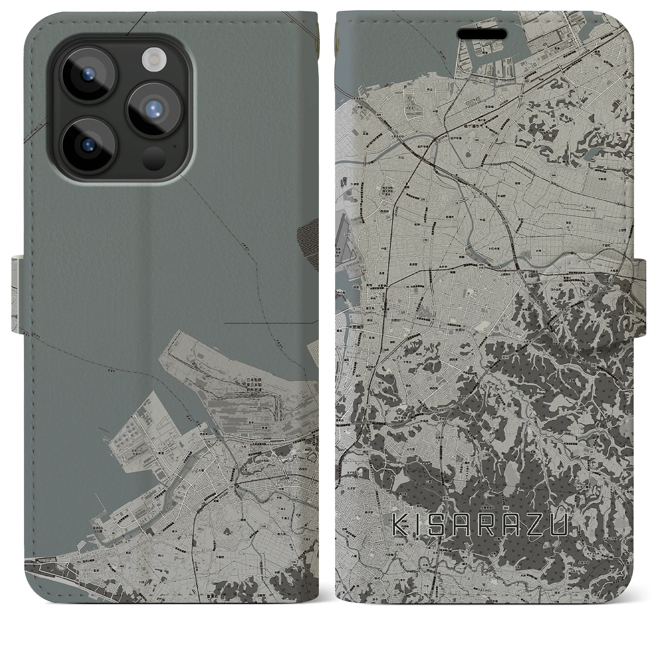 【木更津(千葉県)】地図柄iPhoneケース(手帳タイプ)