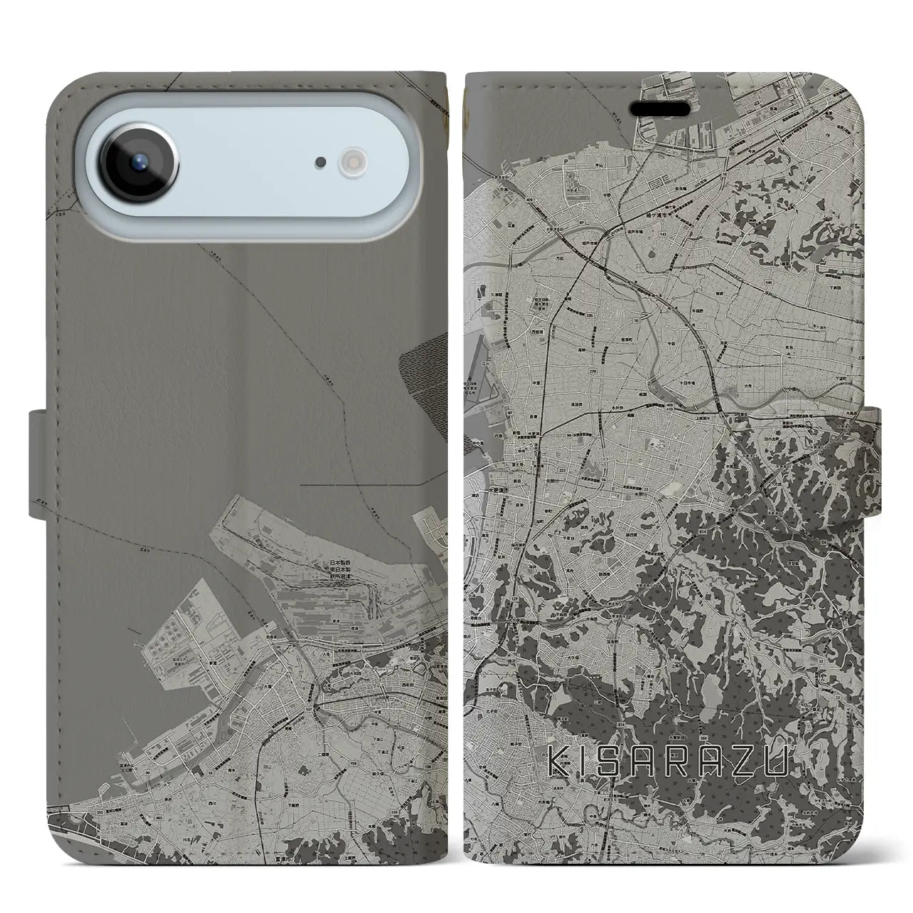 【木更津(千葉県)】地図柄iPhoneケース(手帳タイプ)