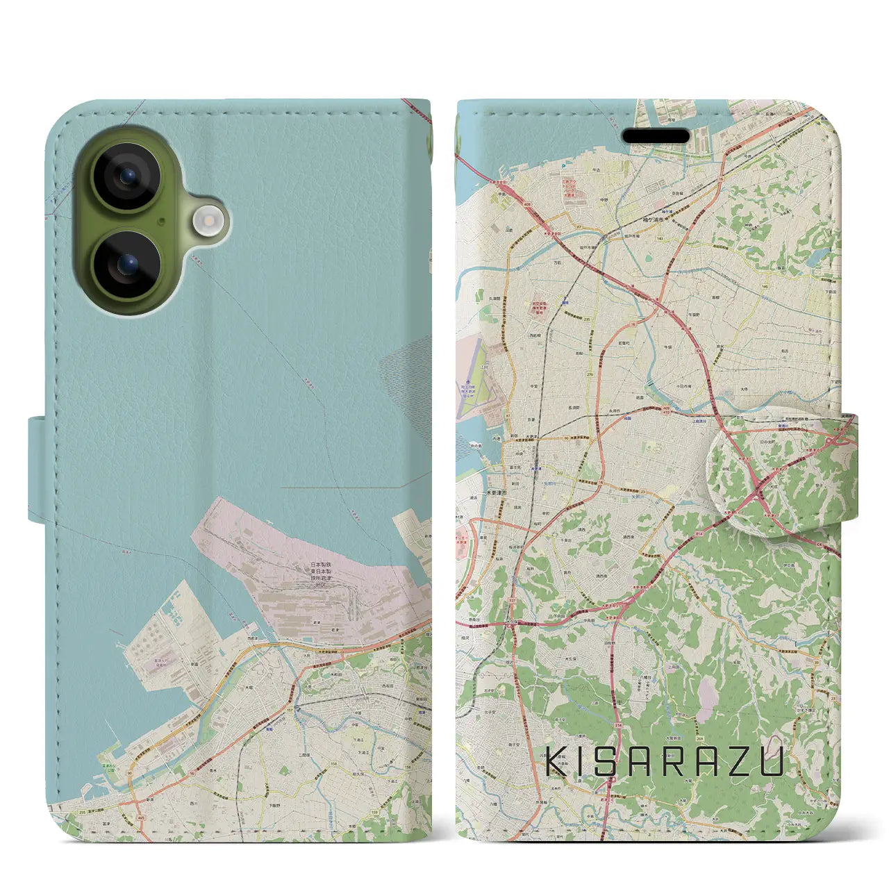 【木更津(千葉県)】地図柄iPhoneケース(手帳タイプ)ナチュラル・iPhone 17 Pro Max 用