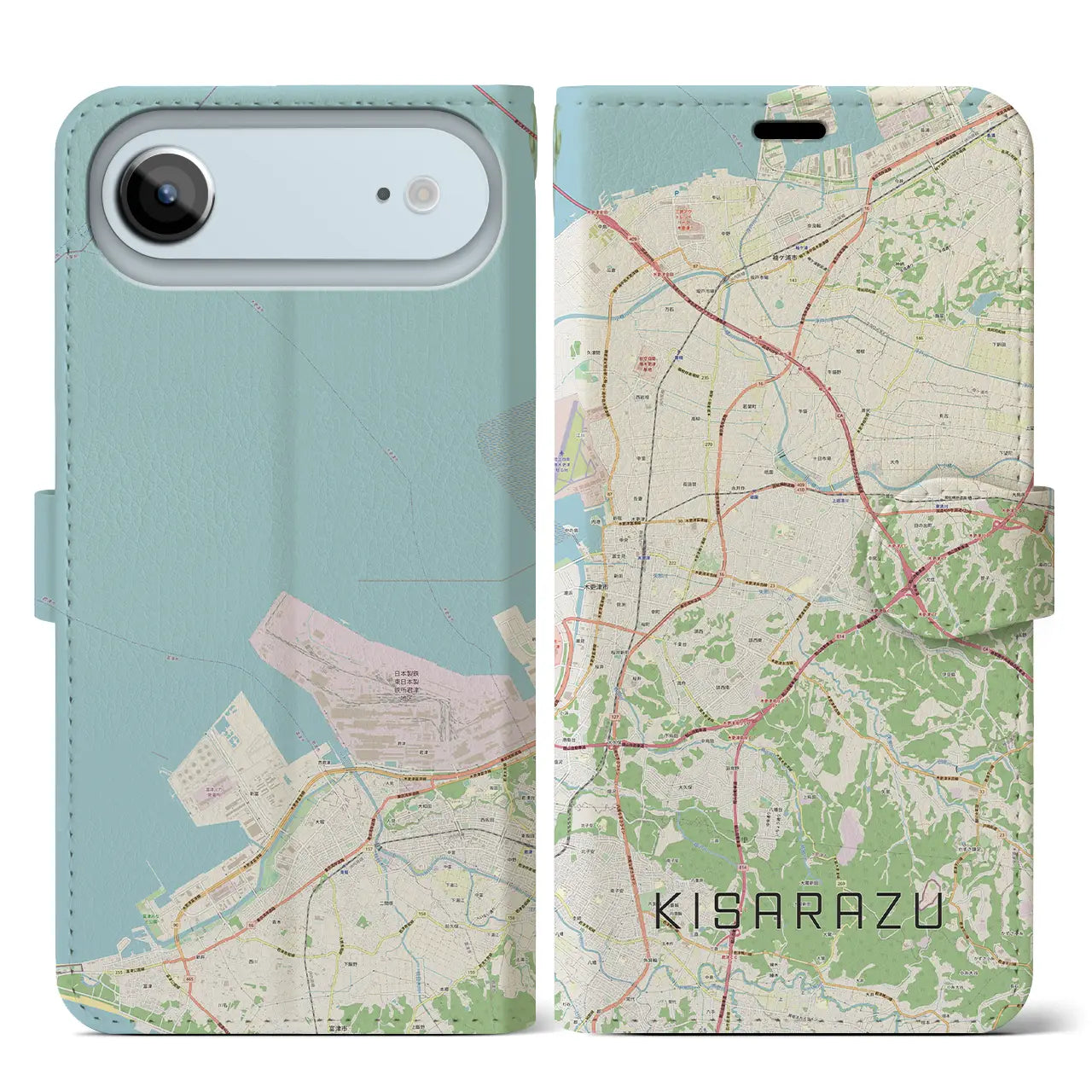 【木更津(千葉県)】地図柄iPhoneケース(手帳タイプ)