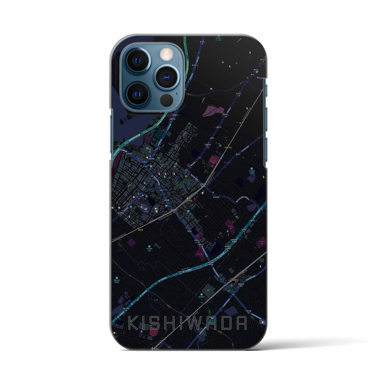 【岸和田(大阪府)】地図柄iPhoneケース(バックカバータイプ)