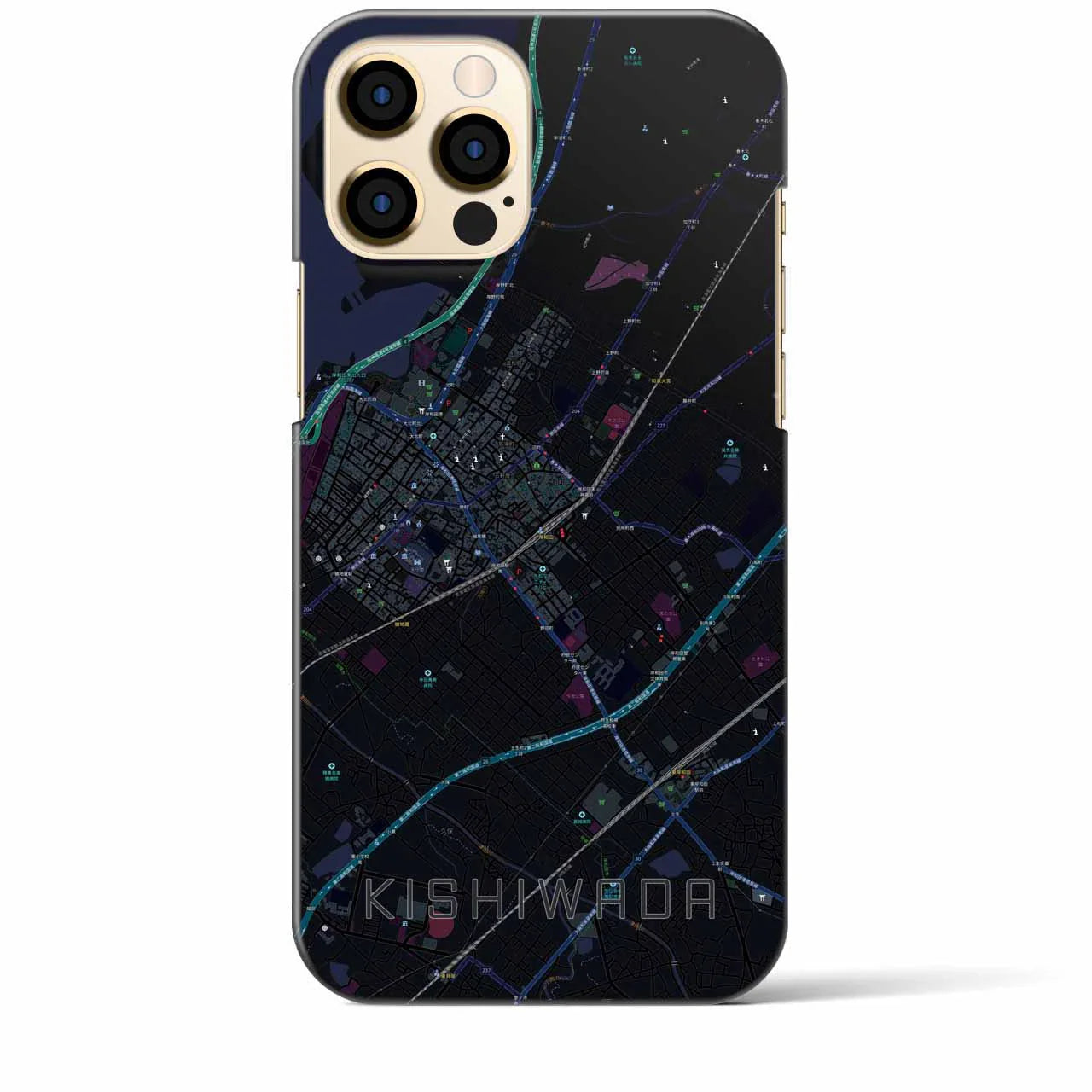 【岸和田(大阪府)】地図柄iPhoneケース(バックカバータイプ)