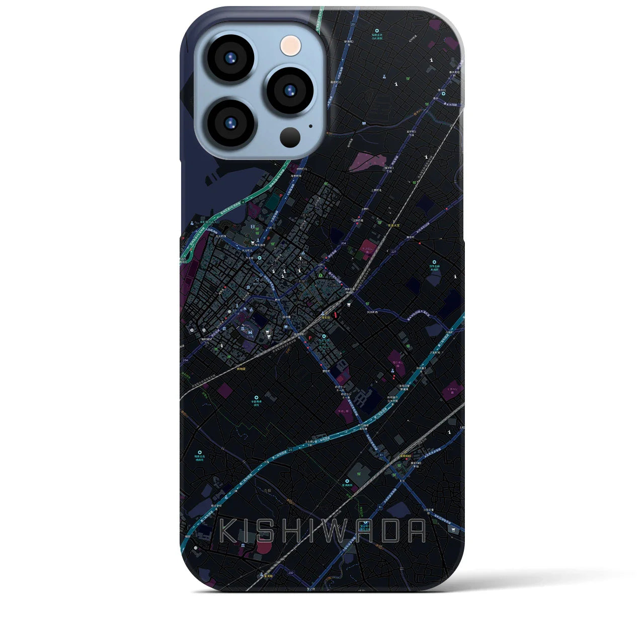 【岸和田(大阪府)】地図柄iPhoneケース(バックカバータイプ)