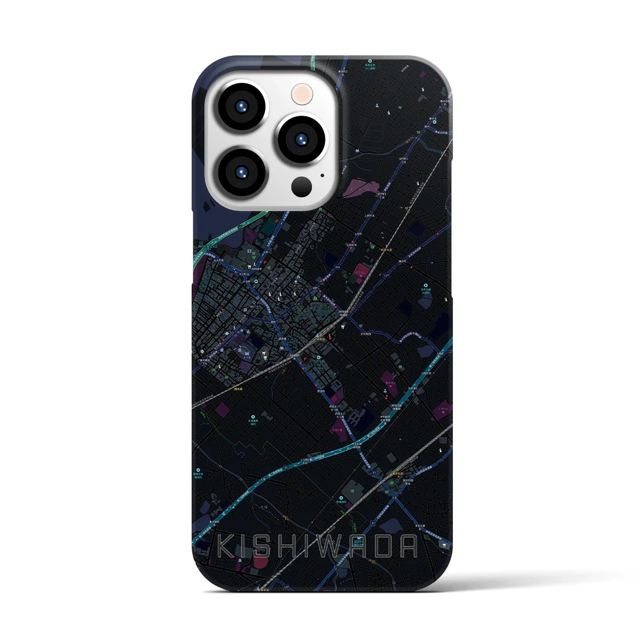 【岸和田(大阪府)】地図柄iPhoneケース(バックカバータイプ)