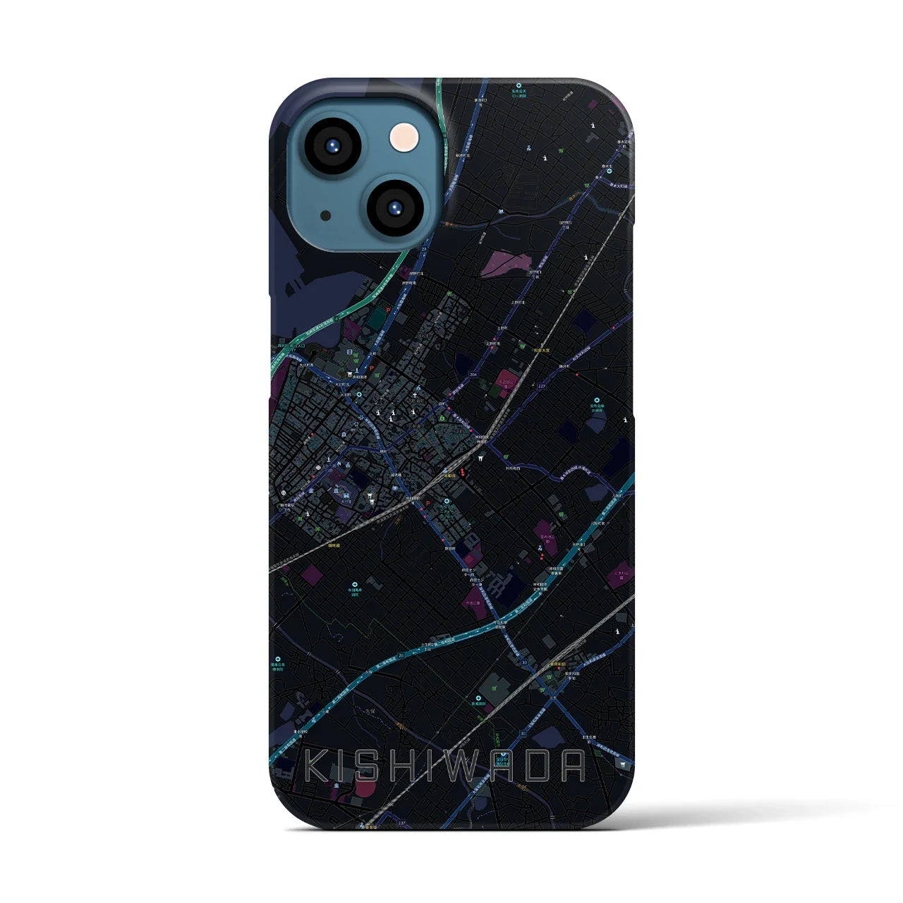 【岸和田(大阪府)】地図柄iPhoneケース(バックカバータイプ)