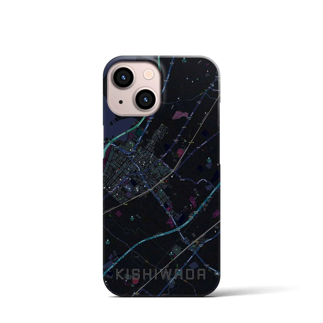 【岸和田(大阪府)】地図柄iPhoneケース(バックカバータイプ)
