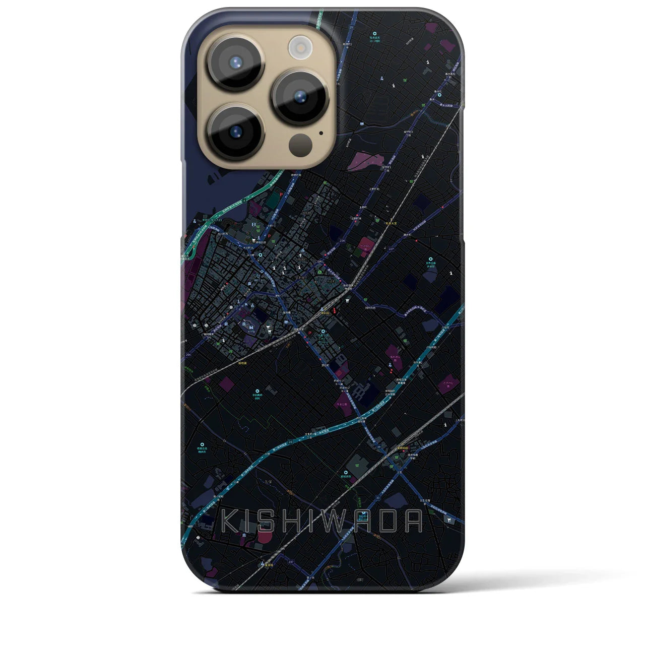 【岸和田(大阪府)】地図柄iPhoneケース(バックカバータイプ)