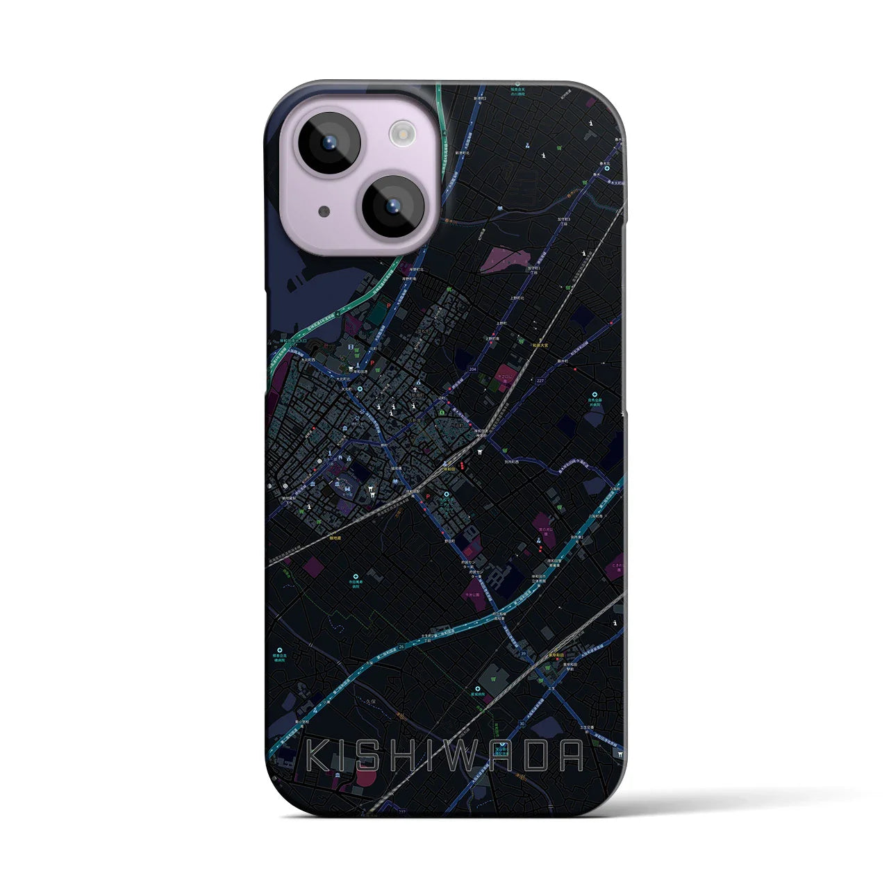 【岸和田(大阪府)】地図柄iPhoneケース(バックカバータイプ)