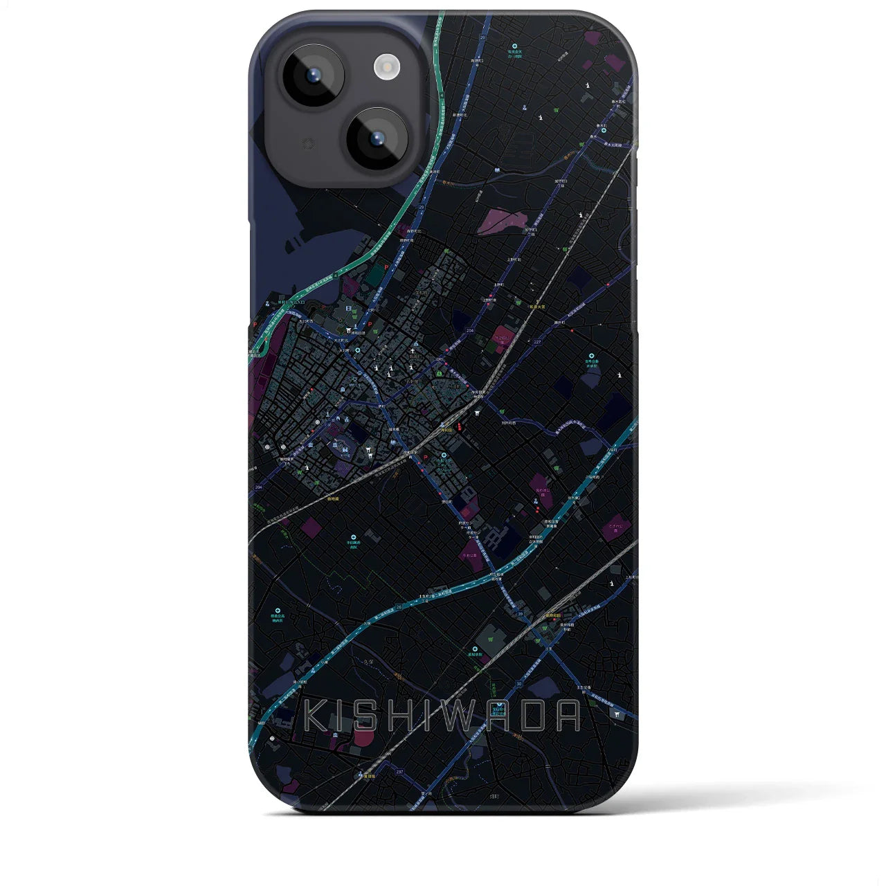 【岸和田(大阪府)】地図柄iPhoneケース(バックカバータイプ)