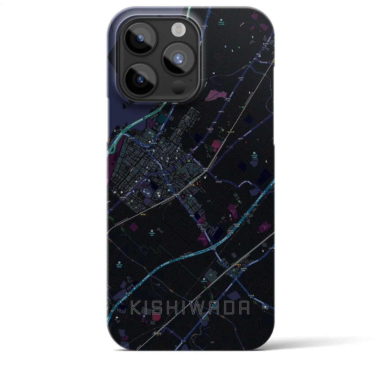 【岸和田(大阪府)】地図柄iPhoneケース(バックカバータイプ)