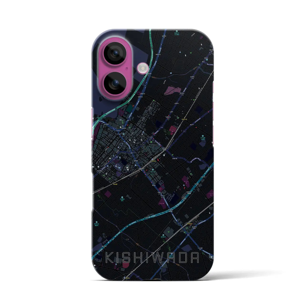 【岸和田(大阪府)】地図柄iPhoneケース(バックカバータイプ)