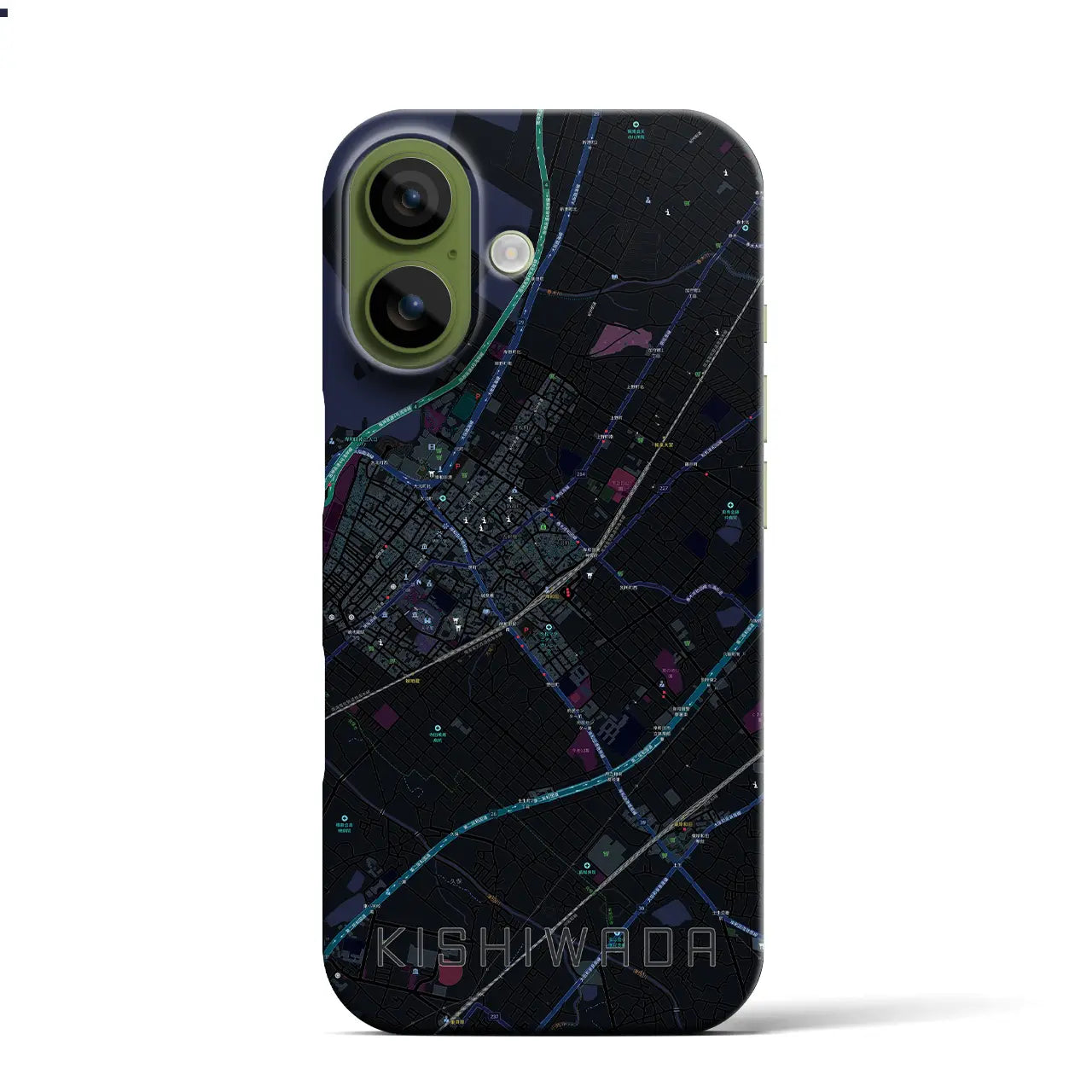 【岸和田(大阪府)】地図柄iPhoneケース(バックカバータイプ)