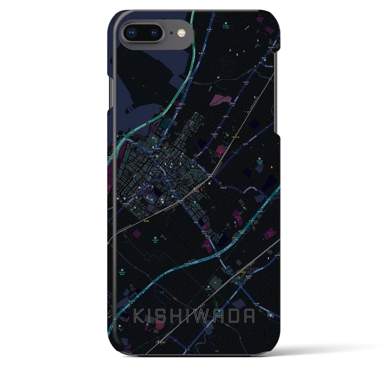 【岸和田(大阪府)】地図柄iPhoneケース(バックカバータイプ)