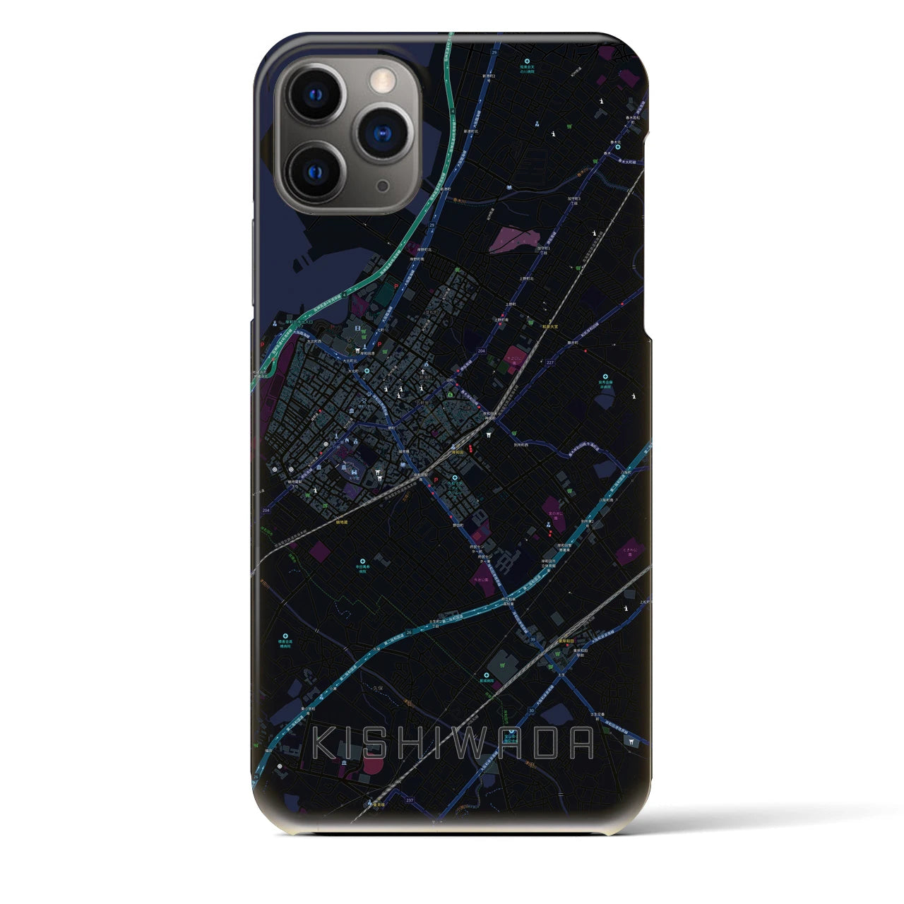 【岸和田(大阪府)】地図柄iPhoneケース(バックカバータイプ)