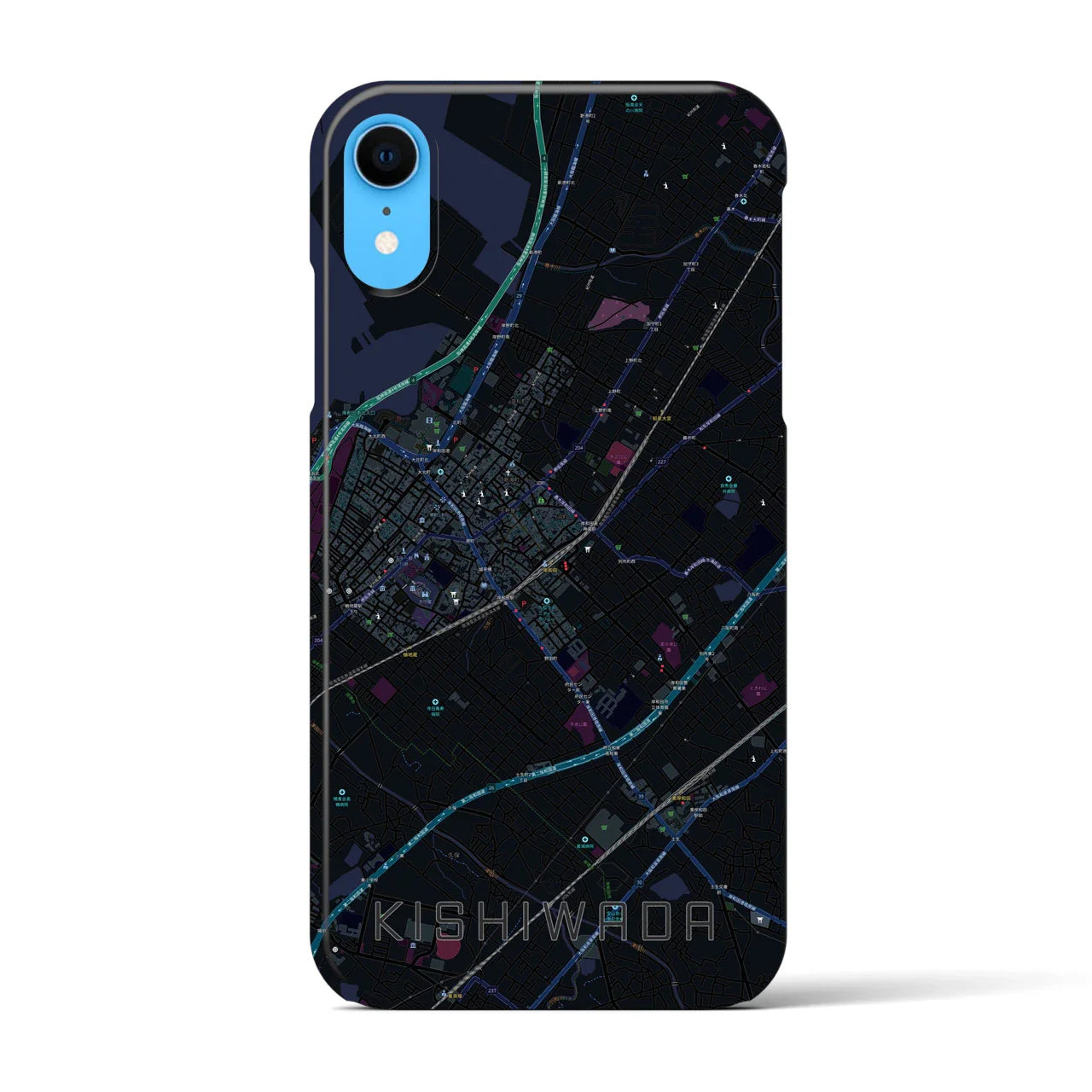【岸和田(大阪府)】地図柄iPhoneケース(バックカバータイプ)