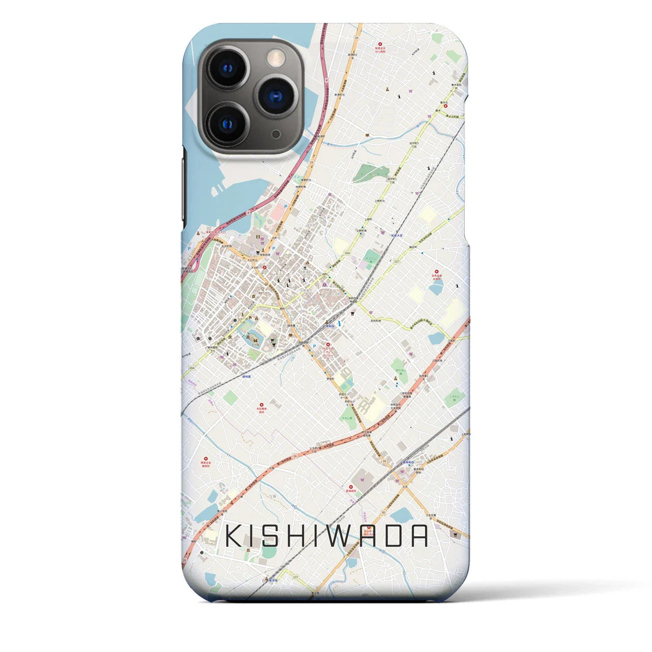 【岸和田(大阪府)】地図柄iPhoneケース(バックカバータイプ)
