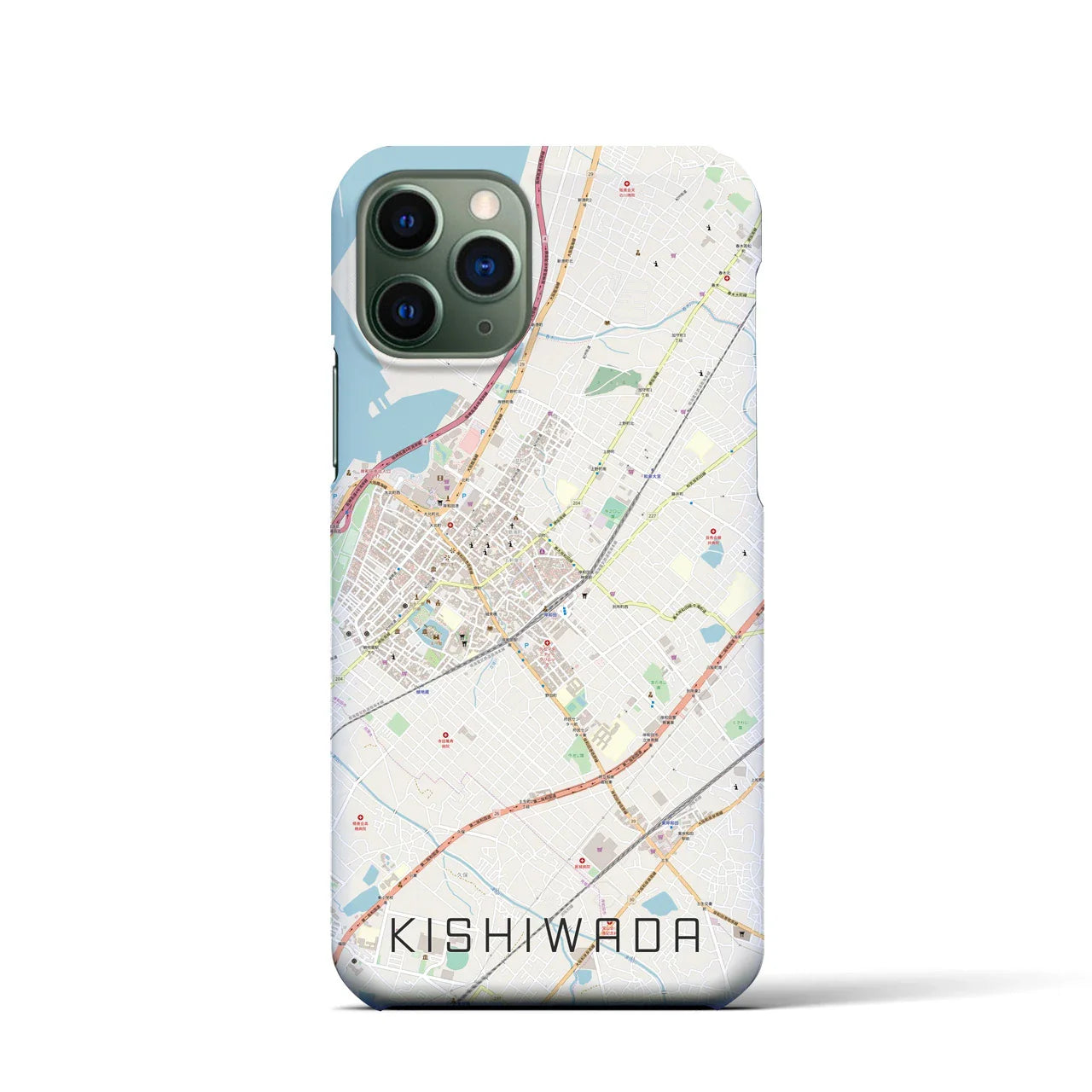 【岸和田(大阪府)】地図柄iPhoneケース(バックカバータイプ)