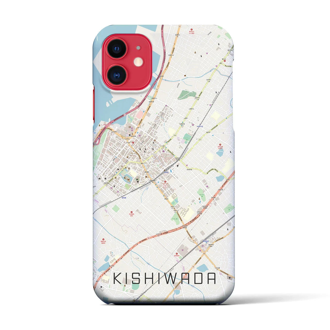 【岸和田(大阪府)】地図柄iPhoneケース(バックカバータイプ)