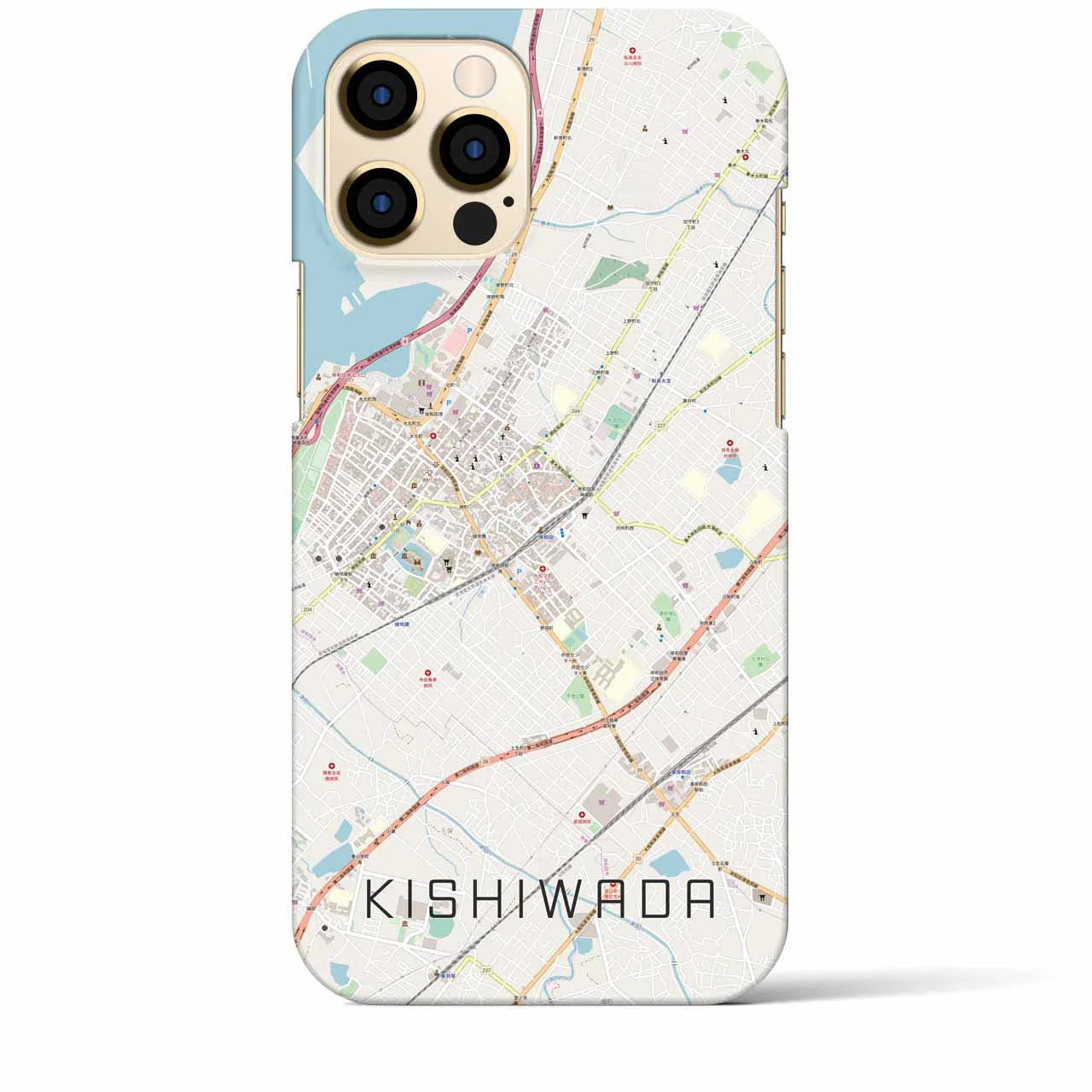 【岸和田(大阪府)】地図柄iPhoneケース(バックカバータイプ)