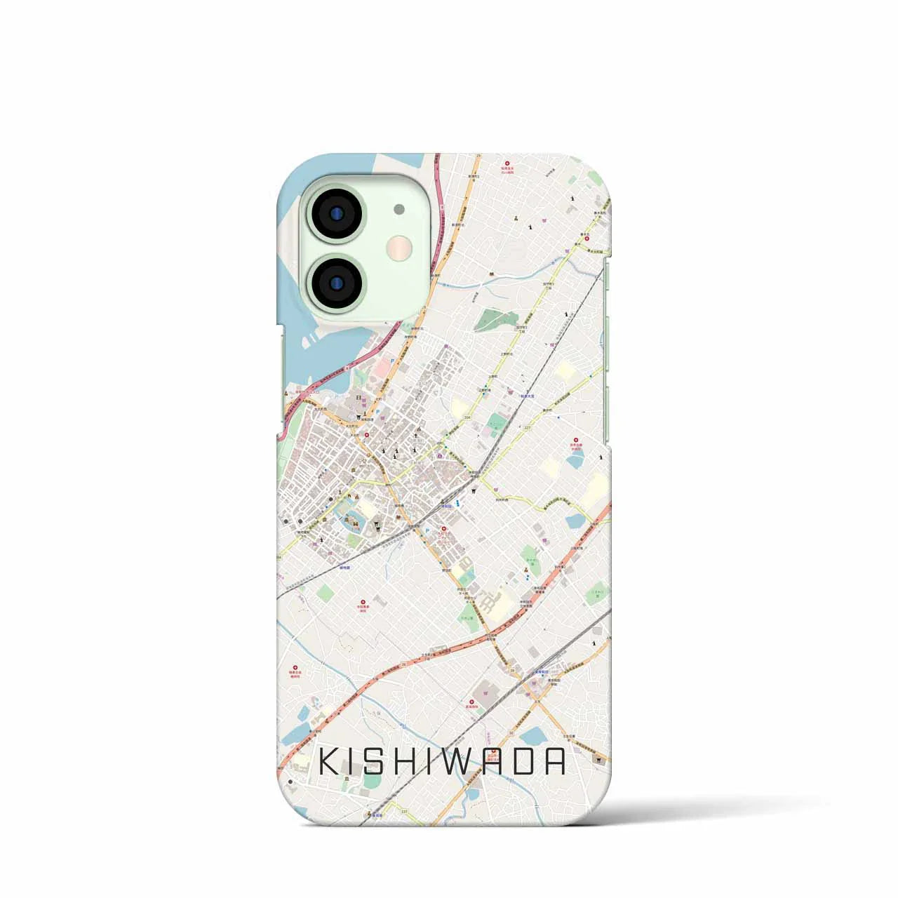 【岸和田(大阪府)】地図柄iPhoneケース(バックカバータイプ)