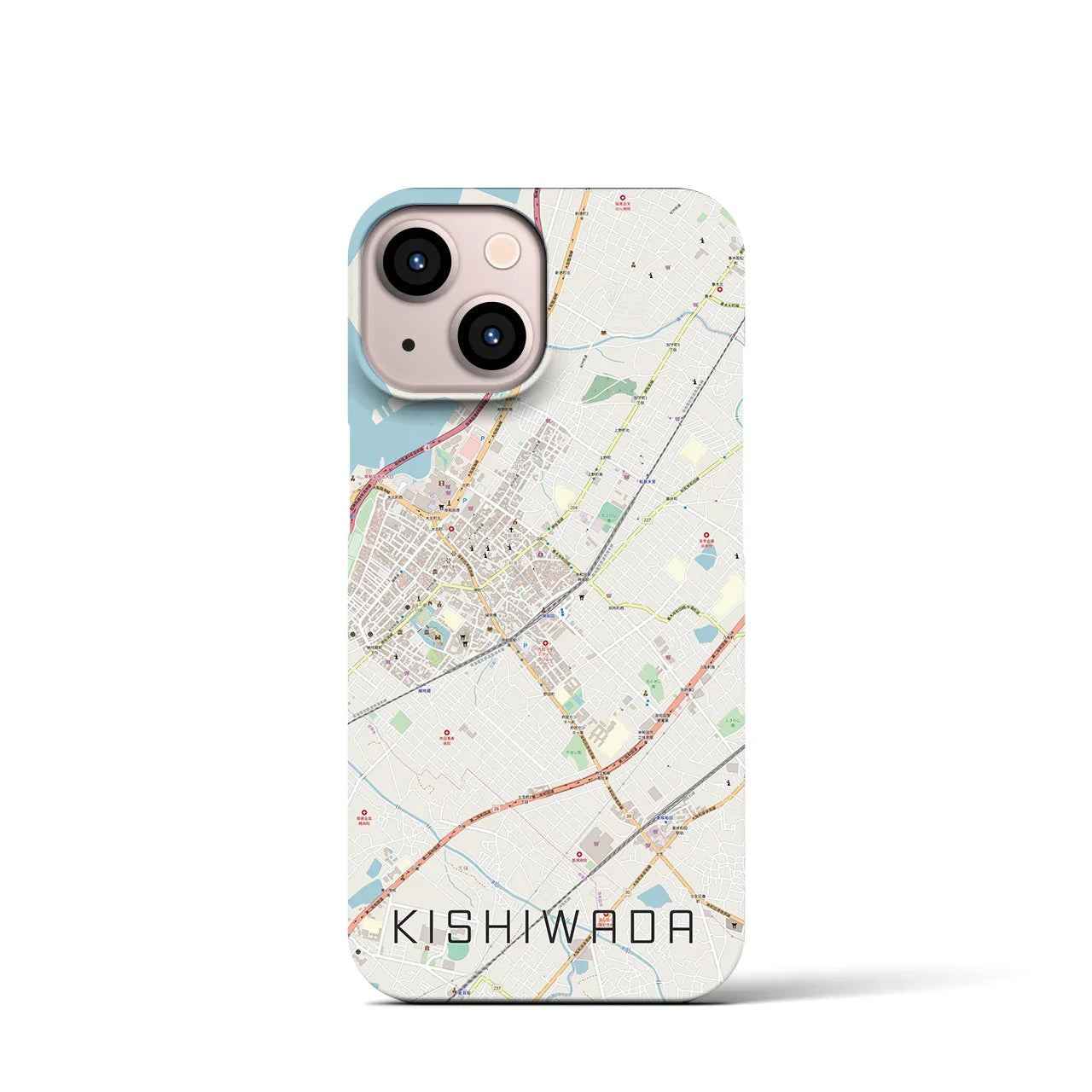 【岸和田(大阪府)】地図柄iPhoneケース(バックカバータイプ)
