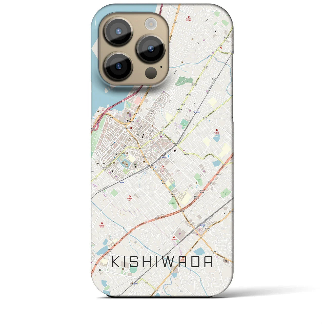 【岸和田(大阪府)】地図柄iPhoneケース(バックカバータイプ)