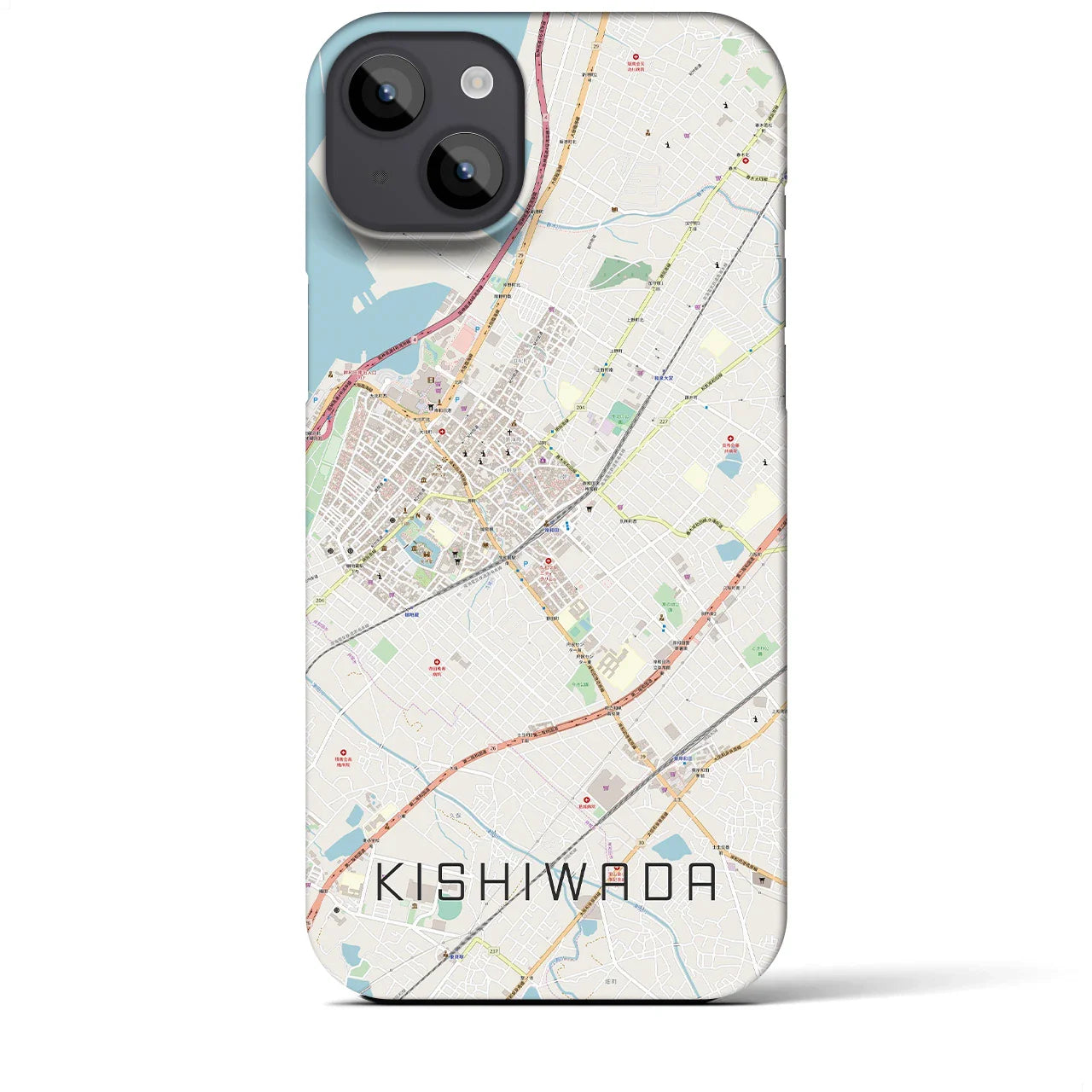 【岸和田(大阪府)】地図柄iPhoneケース(バックカバータイプ)