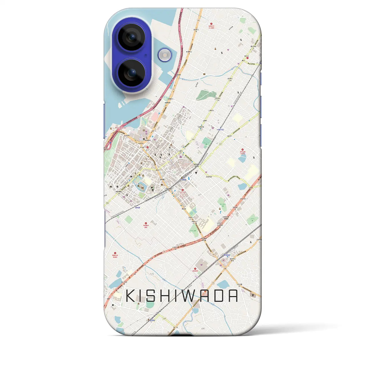 【岸和田(大阪府)】地図柄iPhoneケース(バックカバータイプ)ナチュラル・iPhone 16 Pro Max 用