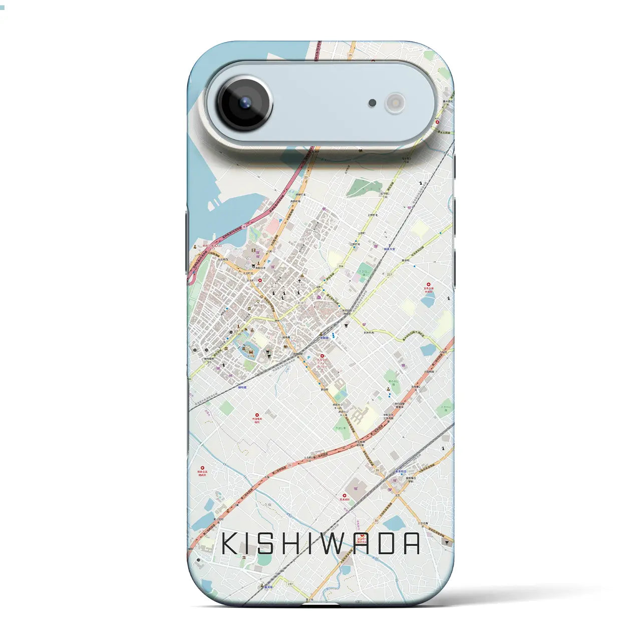 【岸和田(大阪府)】地図柄iPhoneケース(バックカバータイプ)