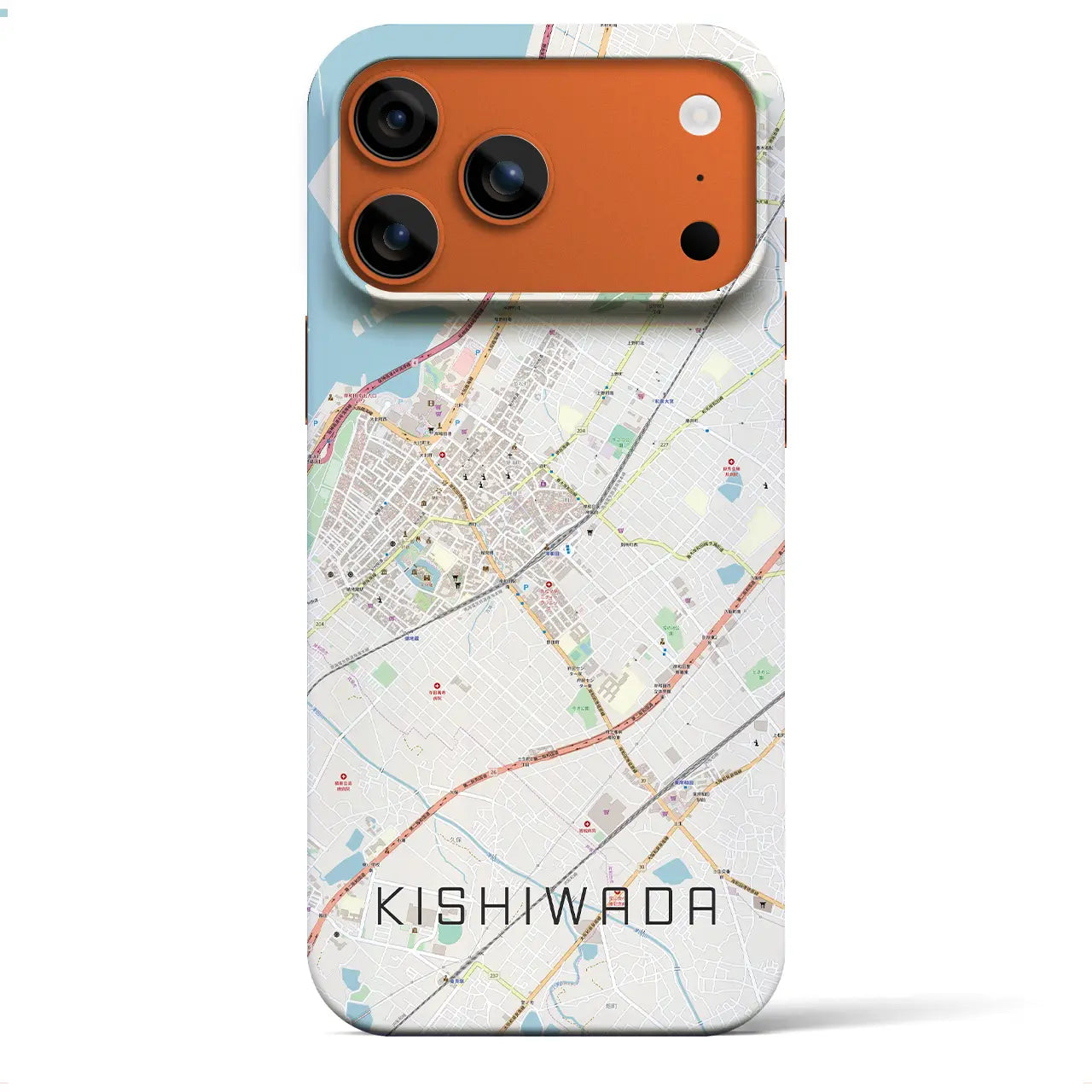 【岸和田(大阪府)】地図柄iPhoneケース(バックカバータイプ)