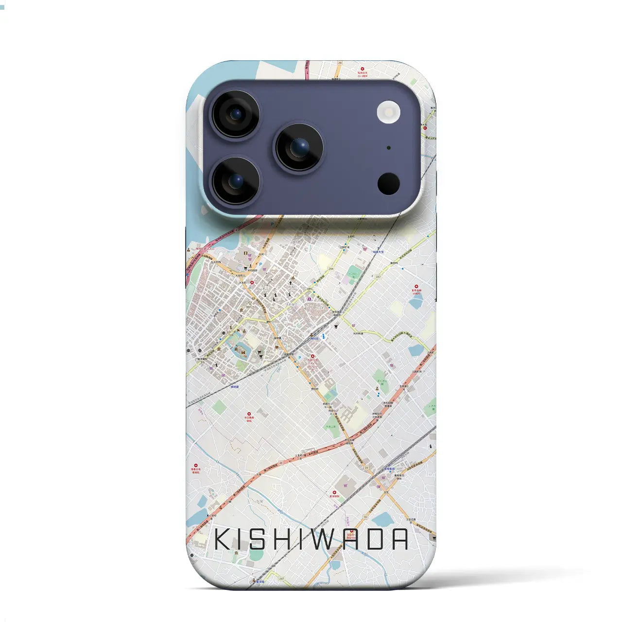【岸和田(大阪府)】地図柄iPhoneケース(バックカバータイプ)