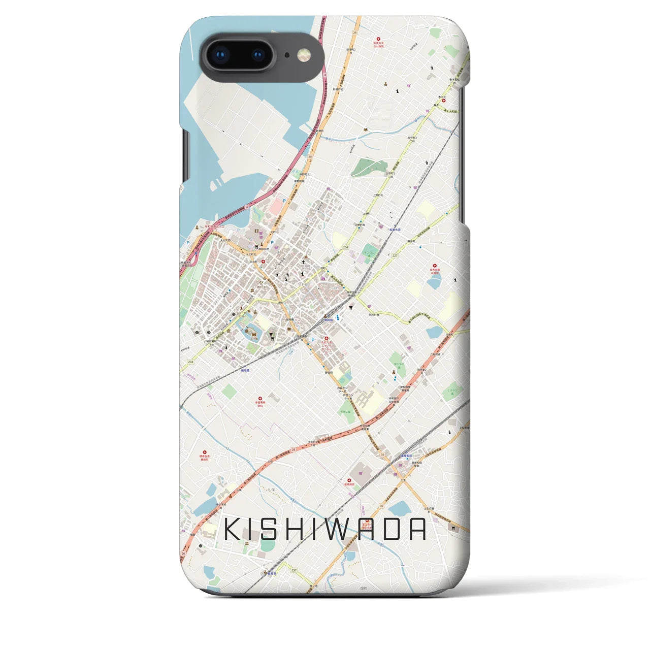 【岸和田(大阪府)】地図柄iPhoneケース(バックカバータイプ)