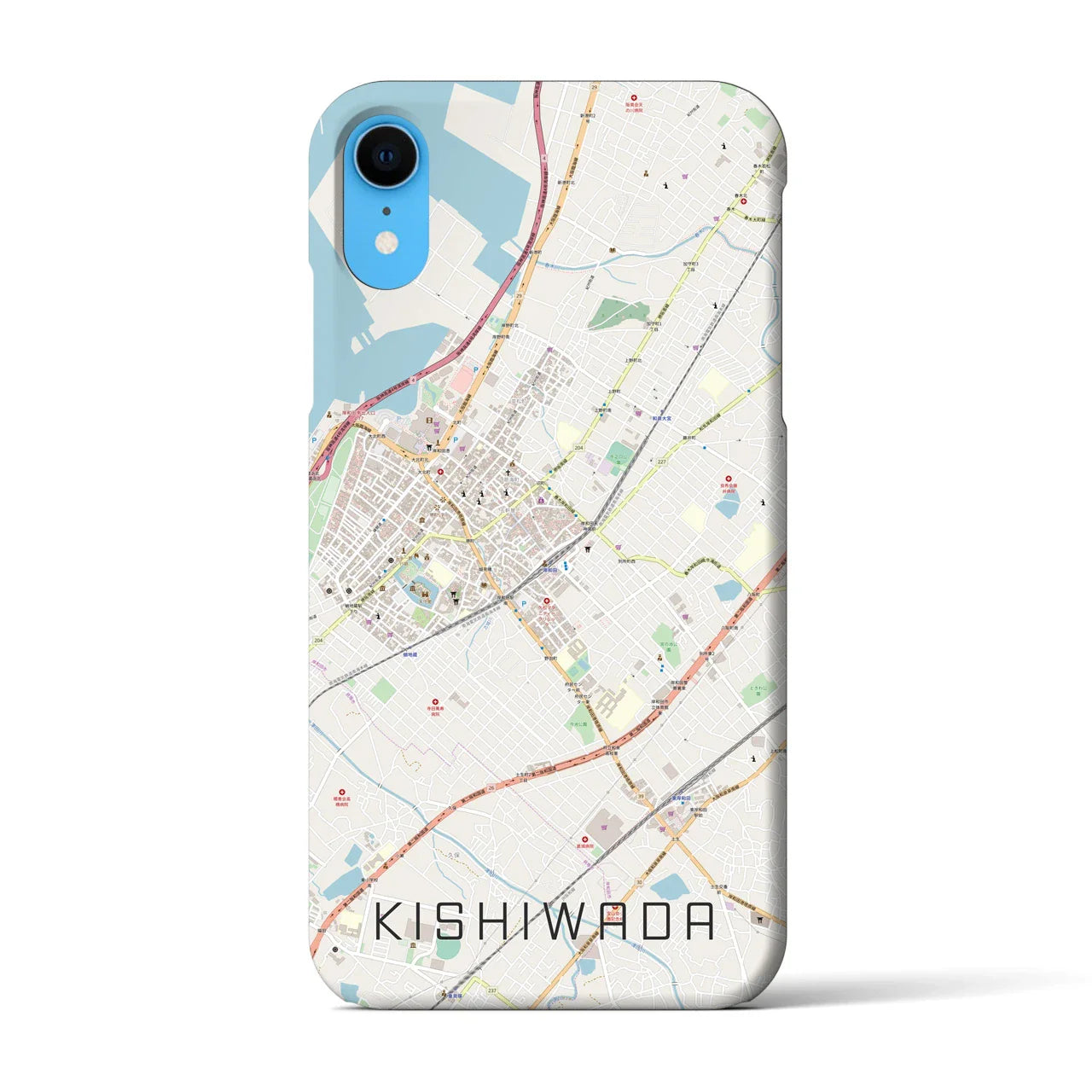 【岸和田(大阪府)】地図柄iPhoneケース(バックカバータイプ)