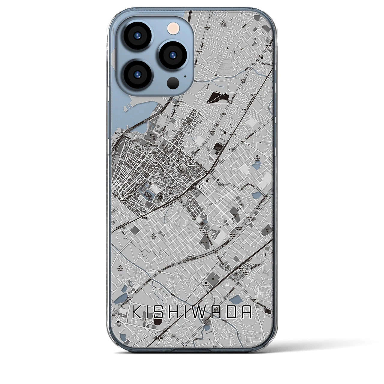 【岸和田(大阪府)】地図柄iPhoneケース(クリアタイプ)