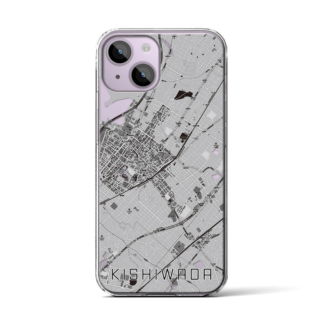 【岸和田(大阪府)】地図柄iPhoneケース(クリアタイプ)