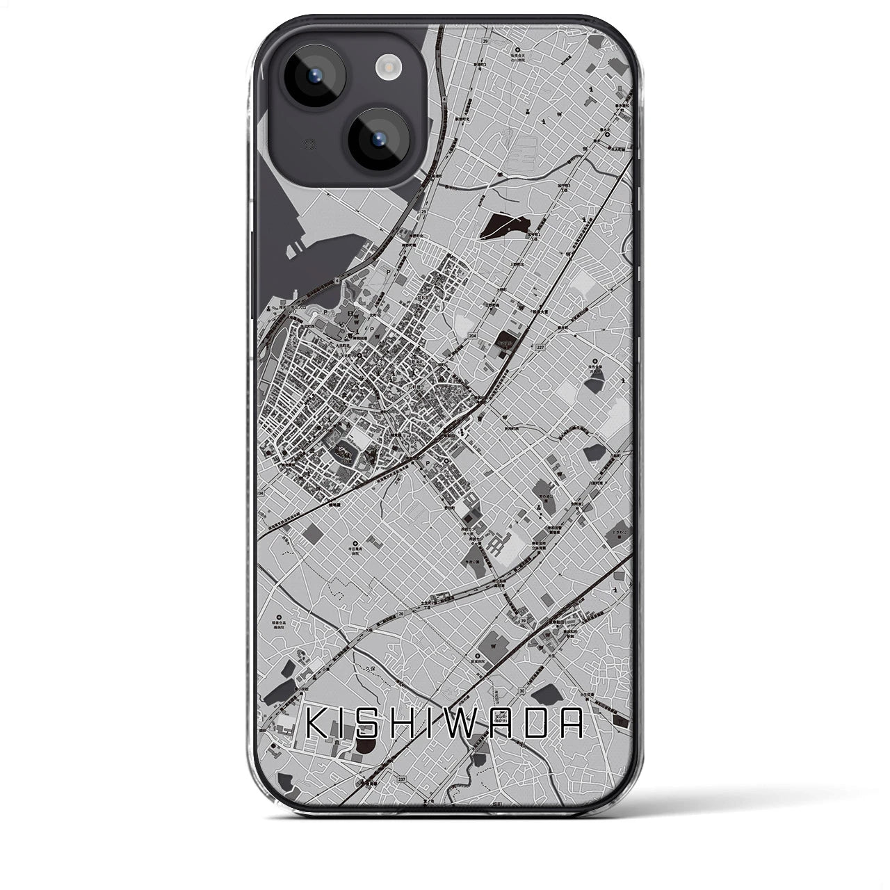 【岸和田(大阪府)】地図柄iPhoneケース(クリアタイプ)