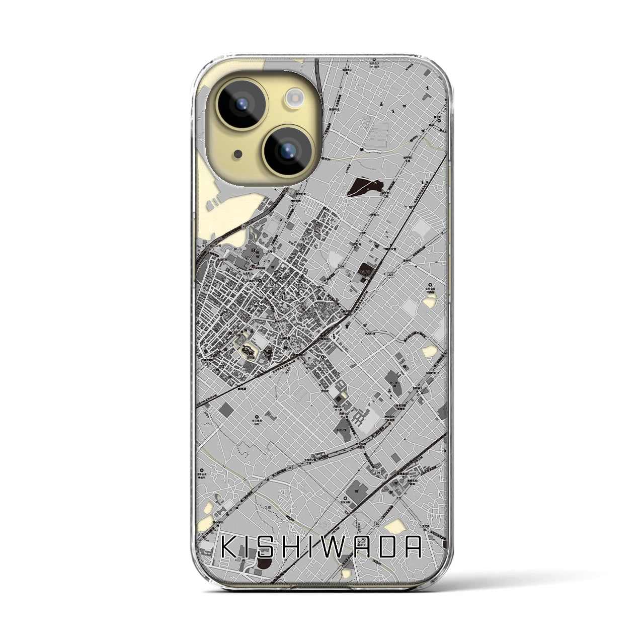 【岸和田(大阪府)】地図柄iPhoneケース(クリアタイプ)